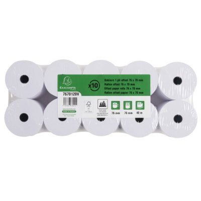 EXACOMPTA   bobines pour caisses, 76 mm x 44 m x 12 mm noir
