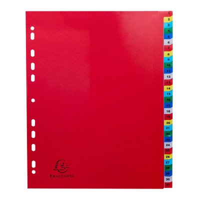 EXACOMPTA   intercalaires &agrave; chiffre, 1-31, a4+, 31 touches noir