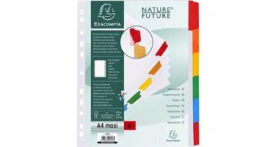 EXACOMPTA   intercalaires en carton, a4 maxi, 12 touches noir
