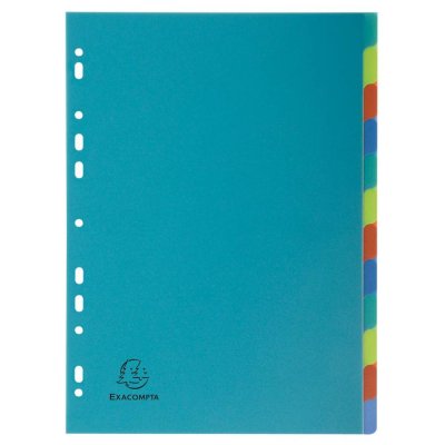 EXACOMPTA   intercalaires en plastique, uni, a4, 12 touches noir