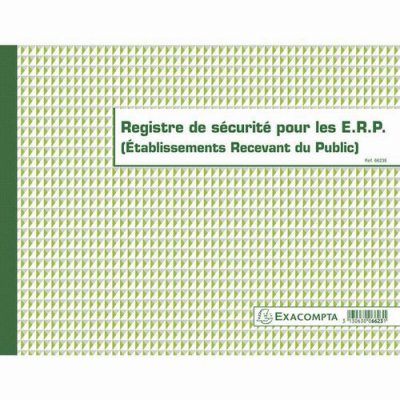 EXACOMPTA   piq&ucirc;re ""registre de s&eacute;curit&eacute; pour les e.r.p."" noir