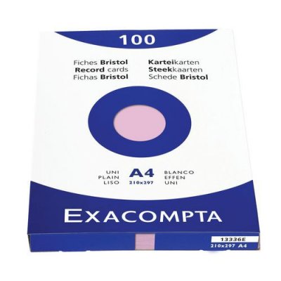 EXACOMPTA  Fiches bristol, A4, uni, rose