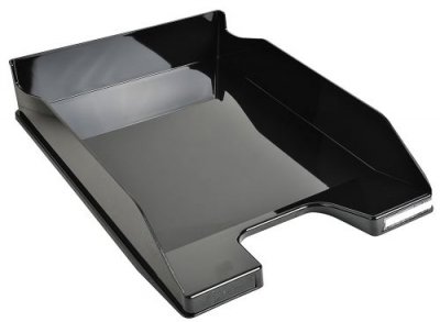 EXACOMPTA  Glossy 113214D Corbeille &agrave; courrier Noir glossy (Unit&eacute;-1)