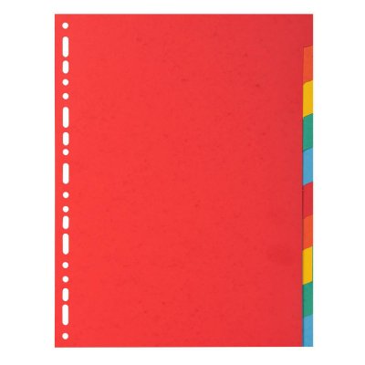 EXACOMPTA  Intercalaire 10 positions A4 &agrave; onglets couleurs assorties