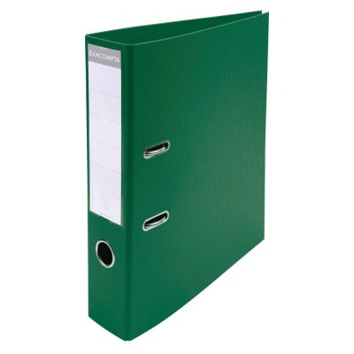 EXACOMPTA  Lot de 10 Classeurs &agrave; levier PVC A4 D70mm Premium vert fonc&eacute;
