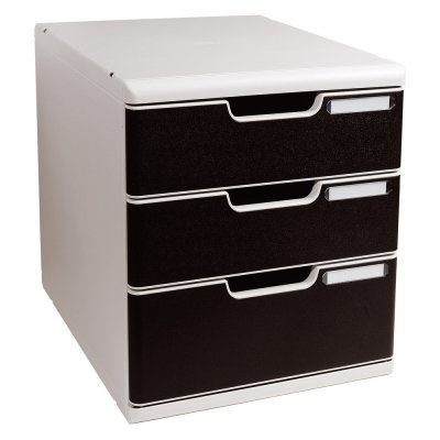 EXACOMPTA  Module de classement MODULO, 3 tiroirs, noir