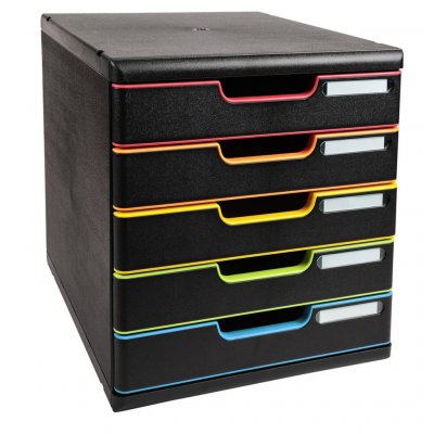 EXACOMPTA  Module de classement Modulo - 5 tiroirs Noir Arlequin