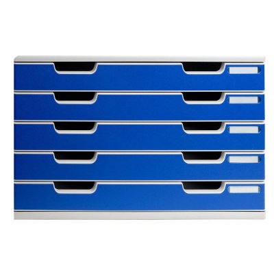 MULTIFORM Exacompta Module de classement Modulo Office 5 tiroirs A3 - Bleu