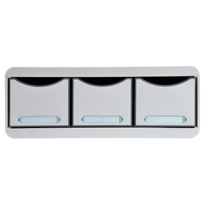 EXACOMPTA  Module de classement Toolbox 3 tiroirs Office - Gris lumi&egrave;re