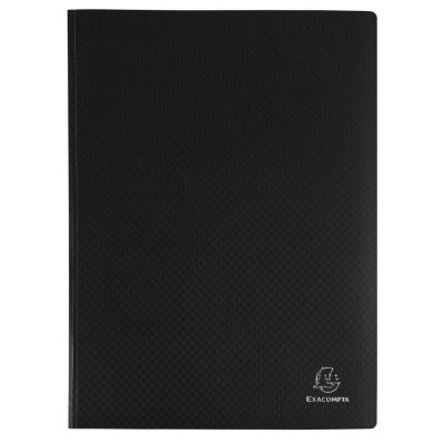 EXACOMPTA  Opaque Porte-Vues Avec Pochettes Grain&eacute;es A4 120 Vues Noir