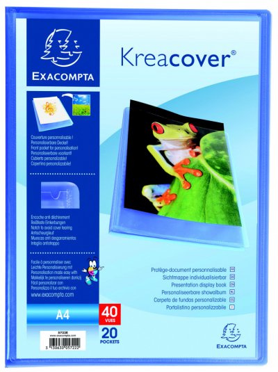 EXACOMPTA  Porte-vues A4 Polypropyl&egrave;ne semi rigide ""Krea Cover"" 40 vues Chromaline