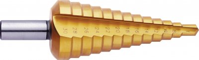 EXACT  5348 HSS Foret &eacute;tag&eacute; 6 - 30 mm TiN Longueur 98 mm tige &agrave; 3 surfaces 1 pc(s)