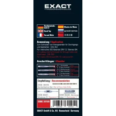 EXACT  Tarauds manuels m&eacute;tal HSS - M8