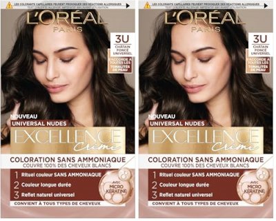 L OREAL PARIS Excellence cr&egrave;me universal nudes 3 ch&acirc;tain fonc&eacute; universel