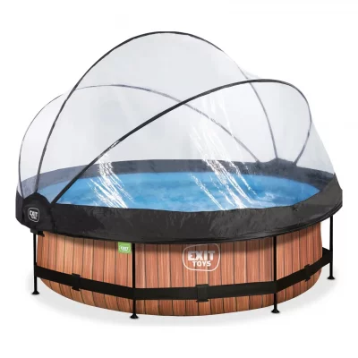 EXIT TOYS Exit piscine diametre 300x76cm (12v) wood marron + boitier 30.32.10.10