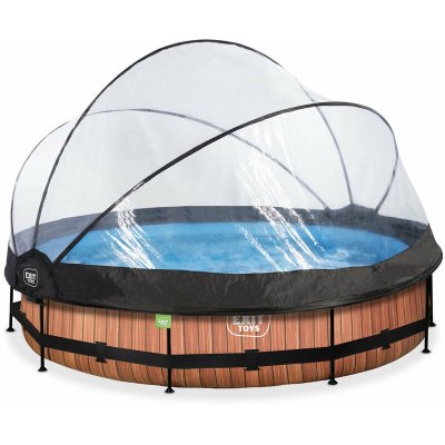  Exit piscine diametre 360x76cm (12v) wood marron + boitier 30.32.12.10