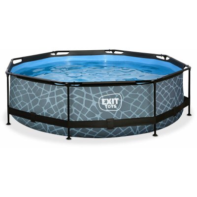 SMOBY EXIT Piscine tubulaire ronde Stone pompe &agrave; filtre &oslash;3x0,76 m gris