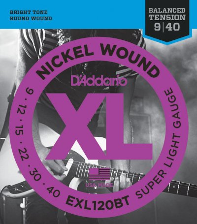 D ADDARIO AND CO EXL120BT - Super Light 9-40 - Jeu de cordes guitare &eacute;lectrique