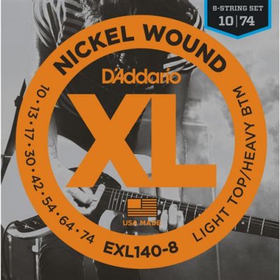 DADDARIO Exl140-8 Nickel Wound Light Top/Heavy Bottom 10-74