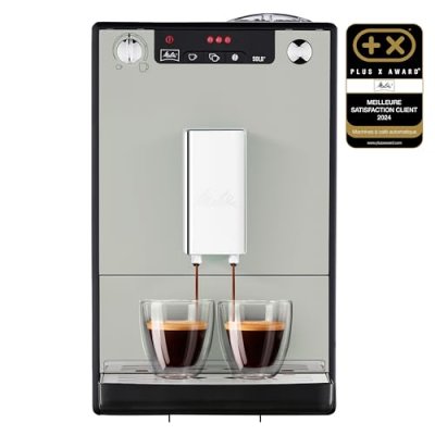 MELITTA Expresso Avec Broyeur E950-777 1400W 1.2L Programme de Nettoyage Arr&ecirc;t Automatique Gris Sable