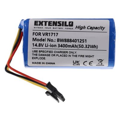 EXTENSILO  Batterie compatible avec Blaupunkt BPK-VCBB1XPW+ aspirateur (3400mAh 148V Li-ion)