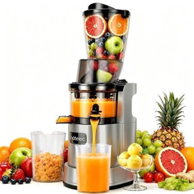 CHATELEC Extracteur de jus 850W - Capacit&eacute; 1.5L - Goulotte 120mm - Gris
