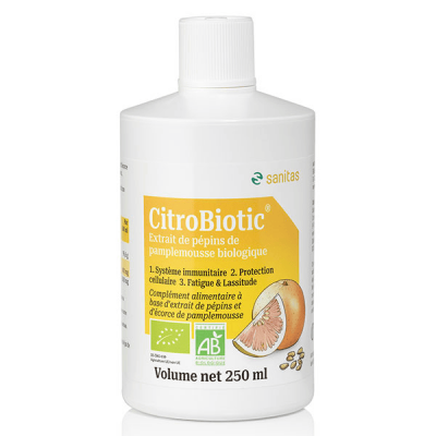 CITROBIOTIC Extrait Pepins Pamplemousse Bio Flacon 250 Ml - 