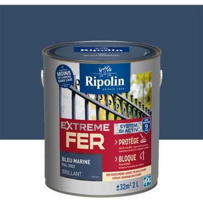 RIPOLIN Extr&ecirc;me fer base bleu marine RAL 5003 brillant -  - 2 L 