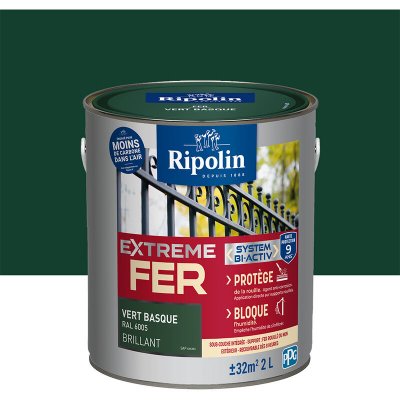 RIPOLIN Extr&ecirc;me fer base vert basque RAL 6005 brillant -  - 2 L