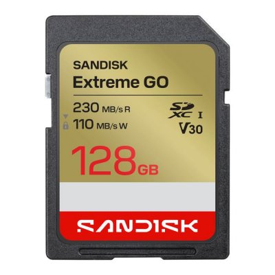 SANDISK Extreme GO 128 Go SD SDXC UHS-I Class 3 V30 230 Mo/s 110 Mo/s vid&eacute;o 4K UHD