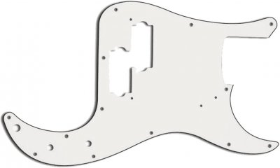 YELLOW PARTS Ez1106w - Pickguard (Plaque De Protection) Basse Pr&eacute;cision Blanche