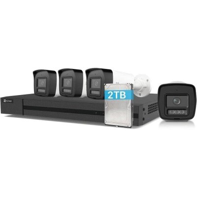 EZVIZ  Kit X5K Kit de s&eacute;curit&eacute; 1x NVR X5K 8CH 4x Cam&eacute;ras PoE H3K