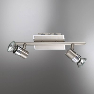 FABAS LUCE Fabas 2554-82-178 Spot GU10 2 X 50W Nickel Satin&eacute; / Chrome