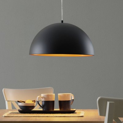 FABAS LUCE  dingle dome suspension plafonniers noir / verre dor&eacute;, e27