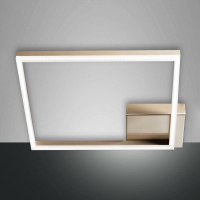 FABAS LUCE  plafonnier LED Bard, 42x42&nbsp;cm, finition dor&eacute;e mate