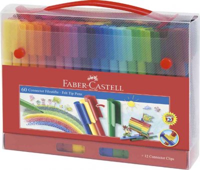 FABER CASTELL Faber-Castell 10100950 Lot de 60 Stylos Connecteur Feutre de Coloriage