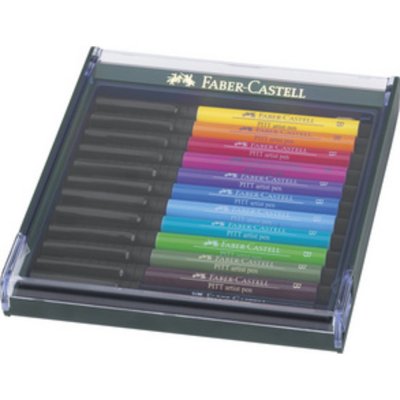 FABER CASTELL Faber-Castell 10104484 Pitt Artist Lot de 12 Pinceau Stylo B Assorties