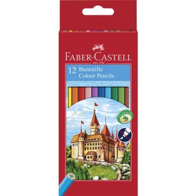 FABER-CASTELL  111212 Crayons de couleur Ch&acirc;teau &eacute;tui de 12 pi&egrave;ces