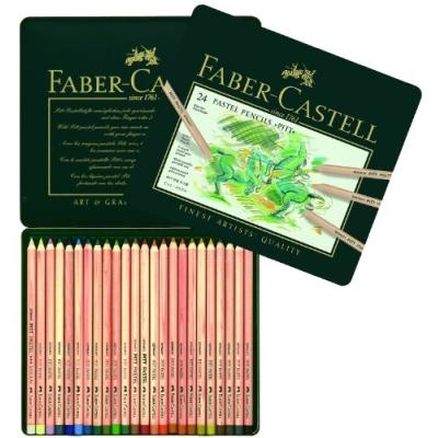 FABER CASTELL Faber-Castell 112124 Crayon PITT PASTEL bo&icirc;te m&eacute;tal de 24 pi&egrave;ces