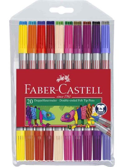 FABER CASTELL Faber-Castell 151119 Pochette de 20 feutres doubles pointes