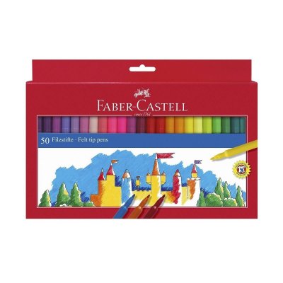 FABER CASTELL Faber-Castell 554250 Bo&icirc;te de 50&nbsp;feutres Multicolore