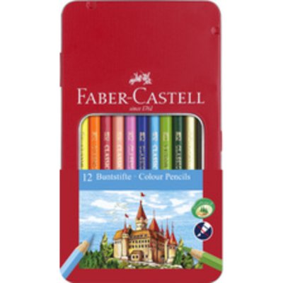 FABER CASTELL Faber-Castell Bo&icirc;te M&eacute;tal X36 Crayons De Couleur Hexagonaux Castle
