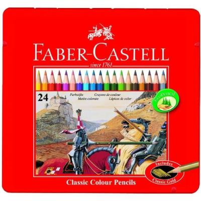 FABER CASTELL Faber-Castell Classic Crayons De Couleur Bo&icirc;te M&eacute;tal De 24