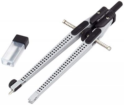 FABER CASTELL FABER-CASTELL Compas &agrave; r&eacute;glage instantan&eacute; GRIP 2001, argent - Lot de 2