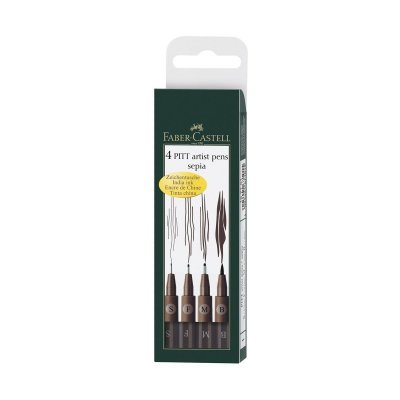 FABER CASTELL FABER-CASTELL Etui 4 Feutres S&eacute;pia Pitt