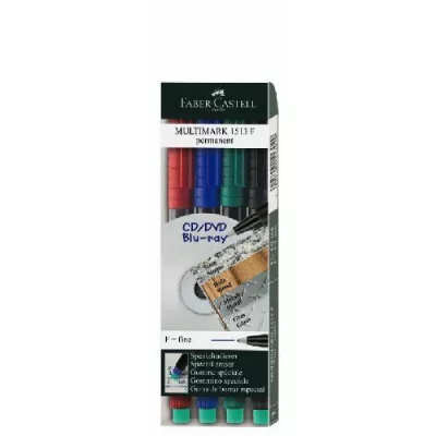 FABER CASTELL Faber-Castell Marqueur Cd/Dvd Multimark Permanent F, &Eacute;tui 4