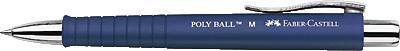 FABER CASTELL FABER-CASTELL Stylo &agrave; bille r&eacute;tractable POLY BALL, bleu - Lot de 4