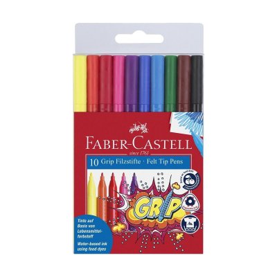 FABER CASTELL FABER-CASTELL Stylo feutre GRIP COLOUR MARKER, &eacute;tui de 10 - Lot de 5