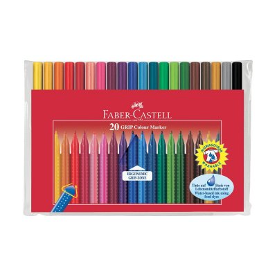 FABER CASTELL FABER-CASTELL Stylo feutre GRIP COLOUR MARKER, &eacute;tui de 20 - Lot de 3