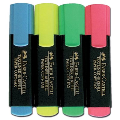 FABER CASTELL FABER-CASTELL Surligneur TEXTLINER 48 REFILL, &eacute;tui de 4